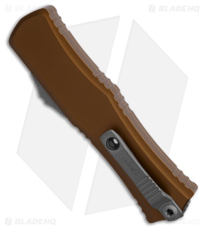 Microtech Hera II Mini Recurve OTF Automatic Knife Tan Aluminum (3" Apocalyptic)