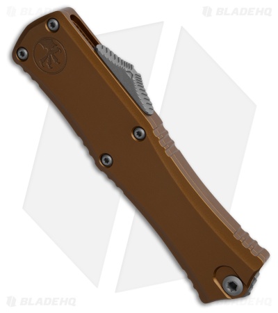 Microtech Hera II Mini Recurve OTF Automatic Knife Tan Aluminum (3" Apocalyptic)