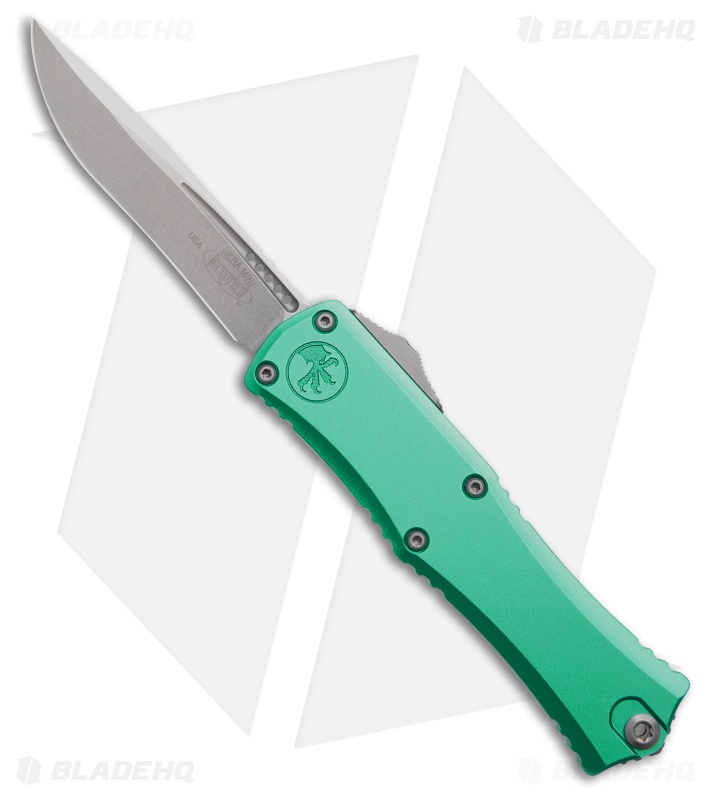 Microtech Hera II Mini Recurve OTF Automatic Knife Turquoise Al (3" SW)