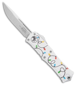 Microtech Hera II Mini S/E OTF Automatic Knife Christmas White (2.9" Stonewash)