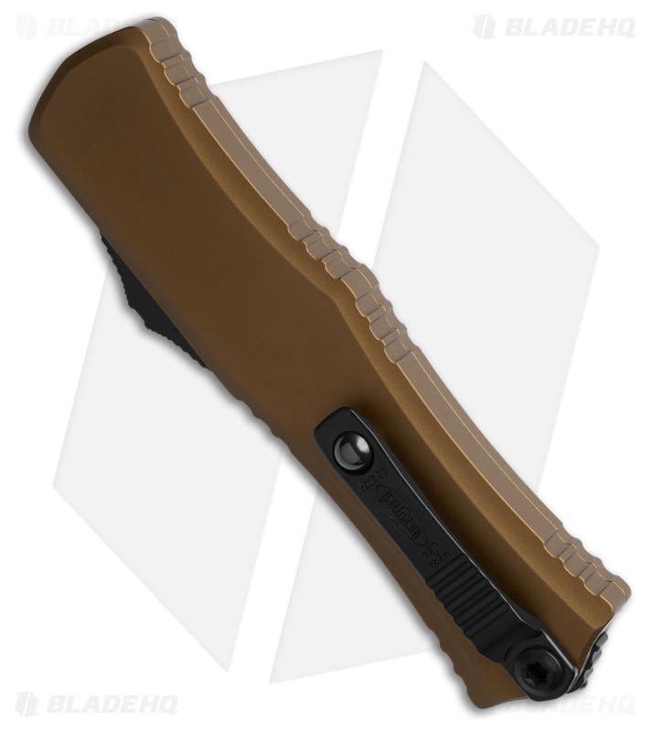Microtech Hera II Mini S/E OTF Automatic Knife Tan Aluminum (2.9" Black Serr) 
