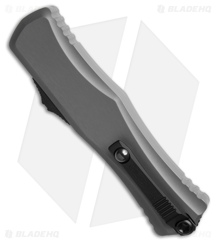 Microtech Hera II OTF Automatic Knife Natural Clear Aluminum (4" Black) 1702-1NC