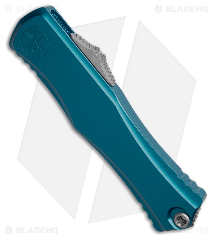 Microtech Hera II Recurve OTF Automatic Knife Blue Aluminum (4" Satin)
