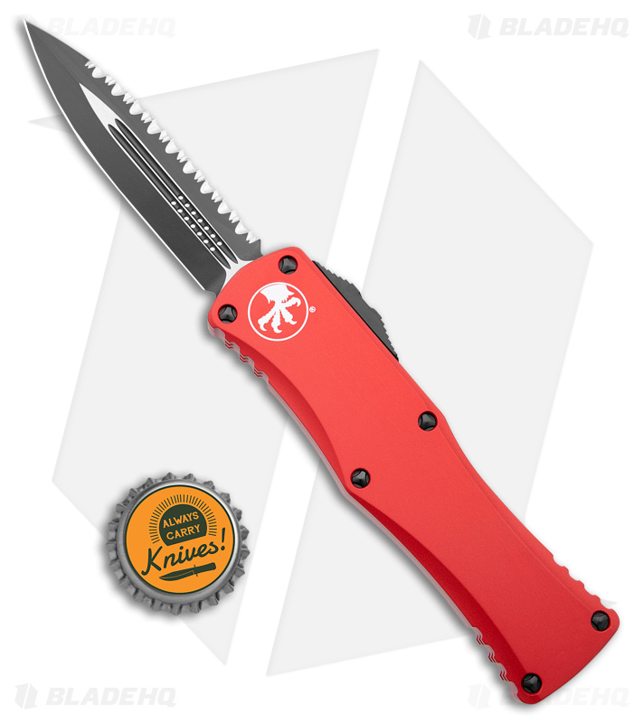 Microtech Hera D/E Auto Knife Red (Black Serr) - Blade HQ