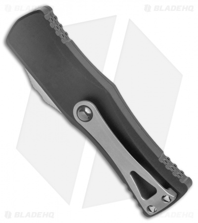 Microtech Hera OTF Automatic Knife F/S Black Aluminum (3" Stonewash Serr) 702-12