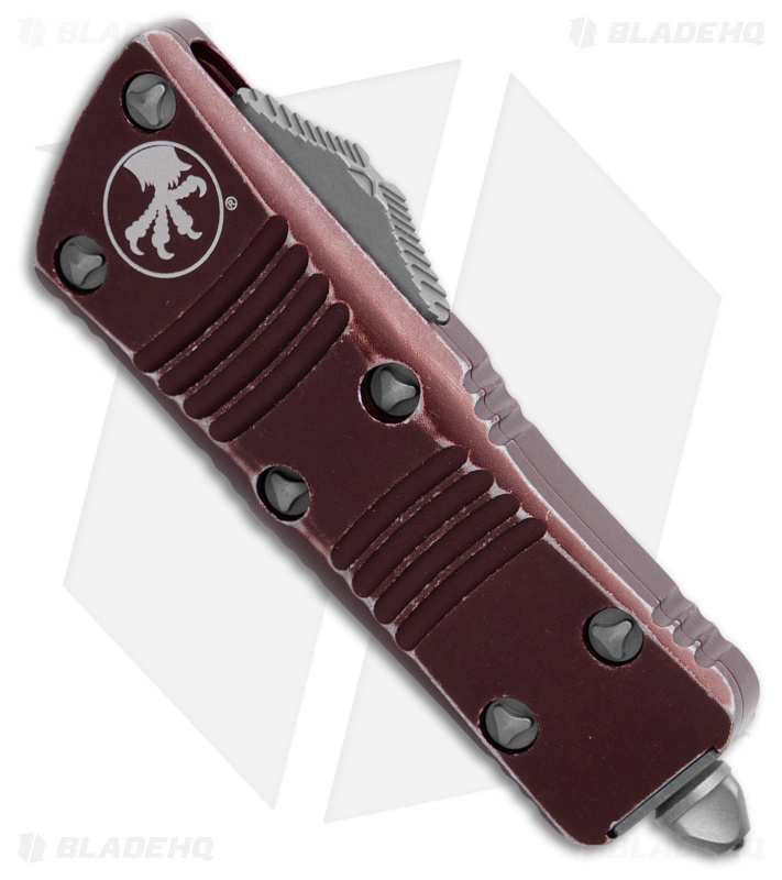 Microtech Troodon Mini OTF Knife Distressed Merlot Blade HQ