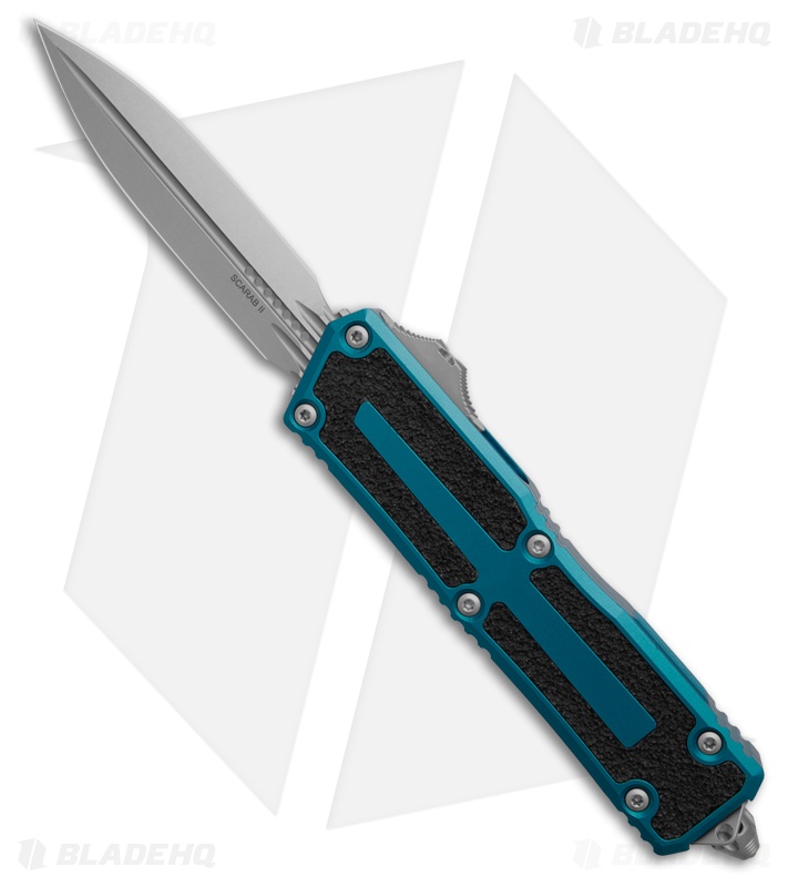 Microtech Scarab II Gen III D/E OTF Automatic Knife Blue Al (4" SW) 1280-10BL