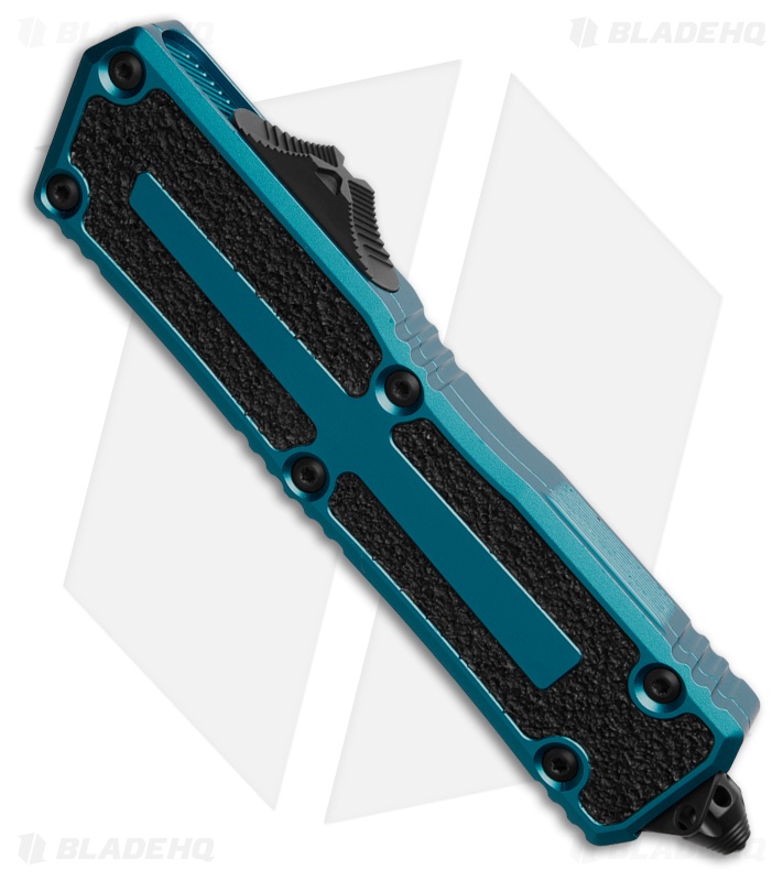 1111Microtech Scarab II Gen III D/E OTF Automatic Knife Blue Aluminum (4" Black)