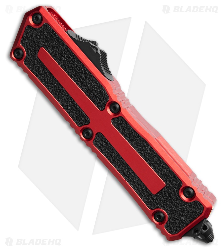 Microtech Scarab II Gen III D/E OTF Automatic Knife Red Aluminum (4" Black Serr)