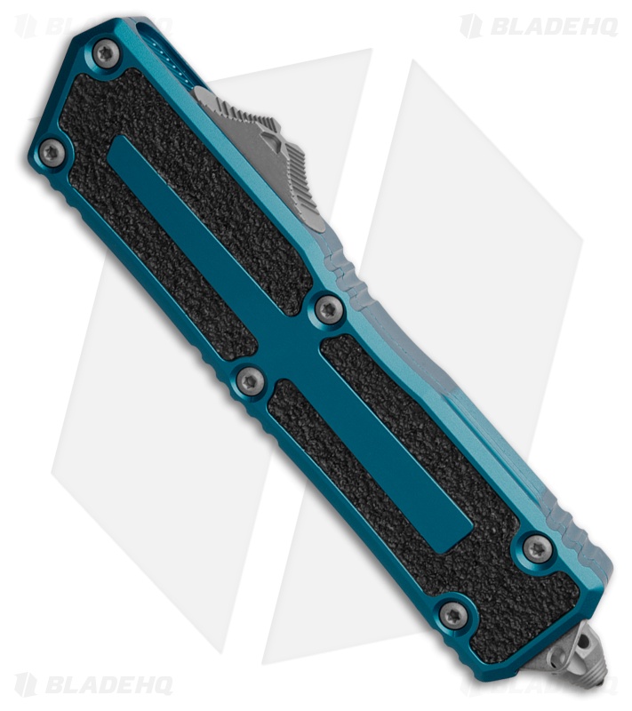 Microtech Scarab II Gen III D/E OTF Knife Blue (4" Apoc Full Serr) 1280-12APBL