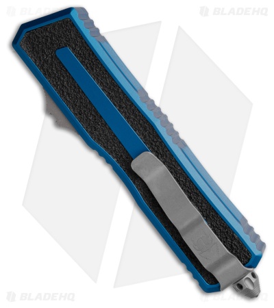 Microtech Scarab II Gen III D/E OTF Knife Blue Al (4" Apoc Serr) 1280-11APBL