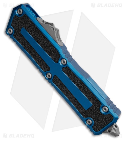 Microtech Scarab II Gen III D/E OTF Knife Blue Al (4" Apoc Serr) 1280-11APBL