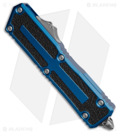 Microtech Scarab II Gen III D/E OTF Knife Blue Al (4" SW Full Serr) 1280-12BL