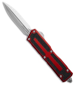 Microtech Scarab II Gen III D/E OTF Knife Red Al (4" SW Full Serr) 1280-12RD