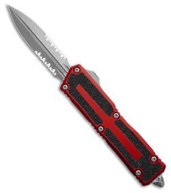 Microtech Scarab II Gen III D/E OTF Knife Red Al (4" Apoc Serr) 1280-11APRD