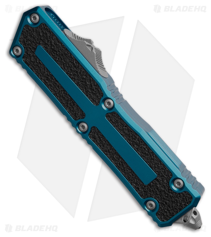 Microtech Scarab II Gen III S/E OTF Knife Blue Al (4" Apoc Serr) 1278-11APBL