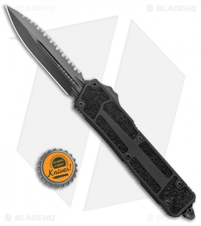 Microtech Signature Series Scarab II Dagger OTF Knife Black (3.75" DLC Serr)