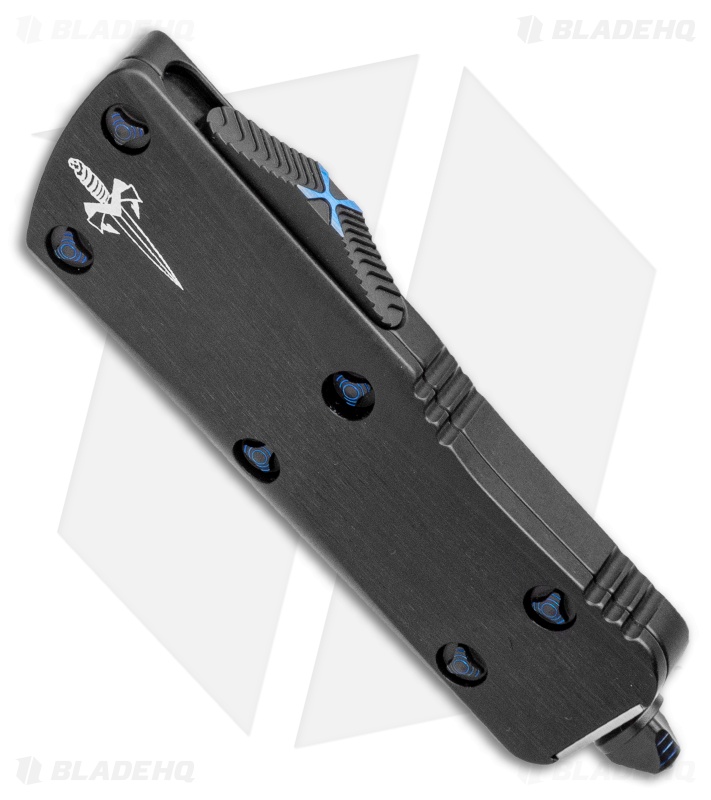 Marfione Custom Mini Troodon T/E OTF Knife Aluminum/Blue Titanium (1.9" Mirror)