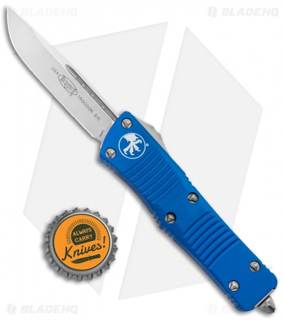 Microtech Blue Troodon S/E OTF Automatic Knife (3" Satin Plain) 139-4BL