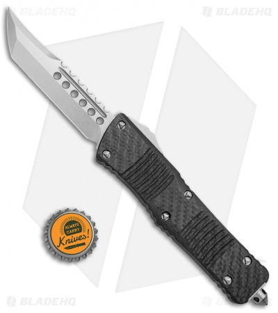 Microtech Combat Troodon Hellhound Tanto OTF Knife CF (3.8" Stonewash)