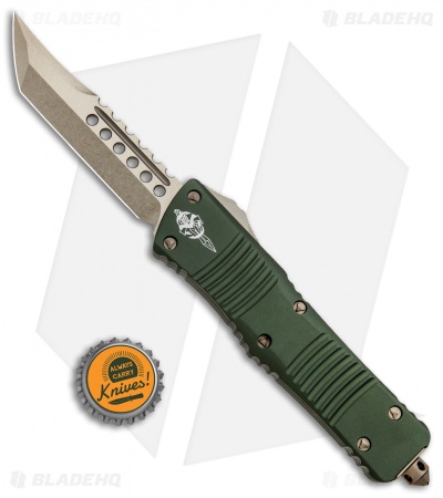 Microtech Combat Troodon Hellhound Tanto OTF Knife OD Green (3.8" Bronzed)