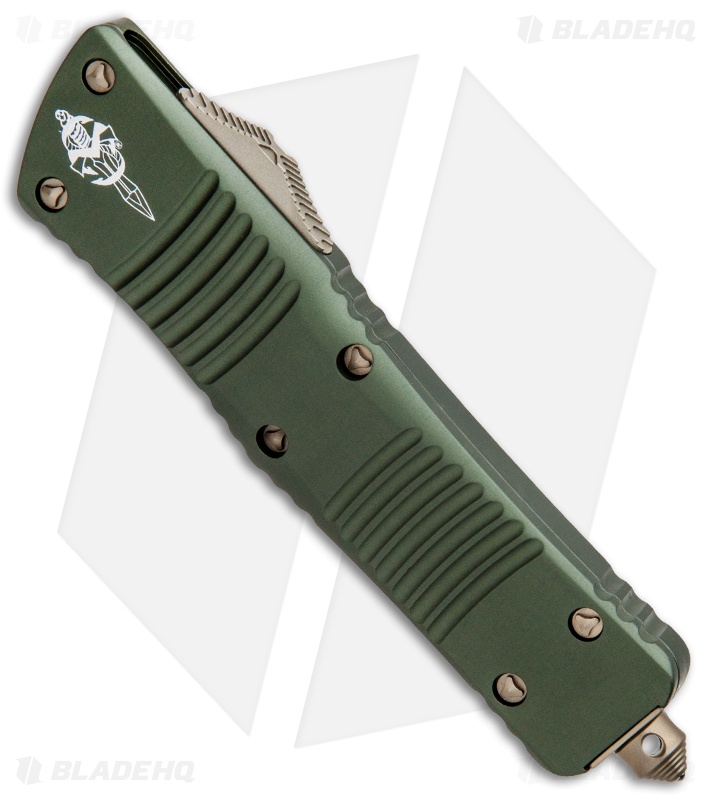 Microtech Combat Troodon Hellhound Tanto OTF Knife OD Green (3.8" Bronzed)