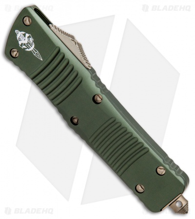 Microtech Combat Troodon Hellhound Tanto OTF Knife OD Green (3.8" Bronzed)