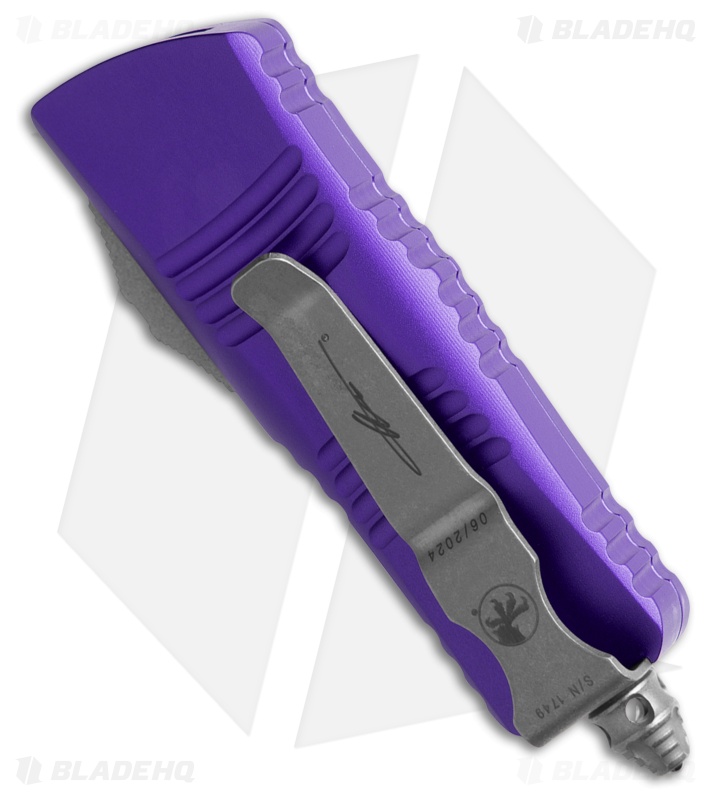 Microtech Mini Troodon Hellhound OTF Purple Al T/E Apoc M390