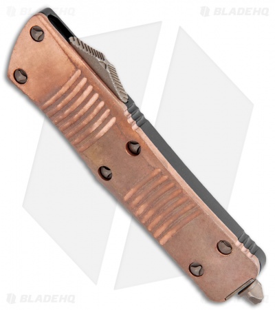 Microtech Signature Series Troodon D/E OTF Auto Knife Copper Top (3" Brnz Apoc) 