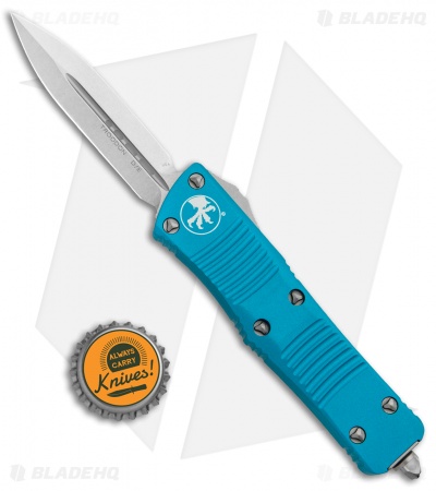 Microtech Troodon D/E OTF Automatic Knife Turquoise (3" Stonewash)