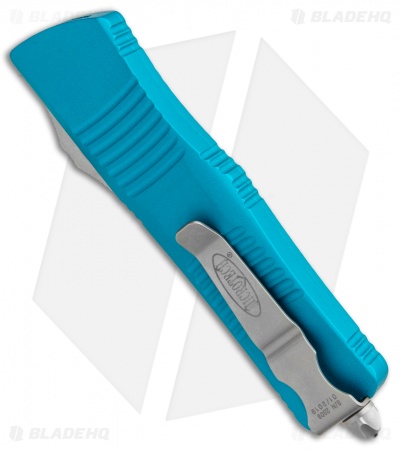 Microtech Troodon D/E OTF Automatic Knife Turquoise (3" Stonewash)