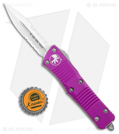 Microtech Troodon D/E OTF Automatic Knife Violet (3" Satin Serr)