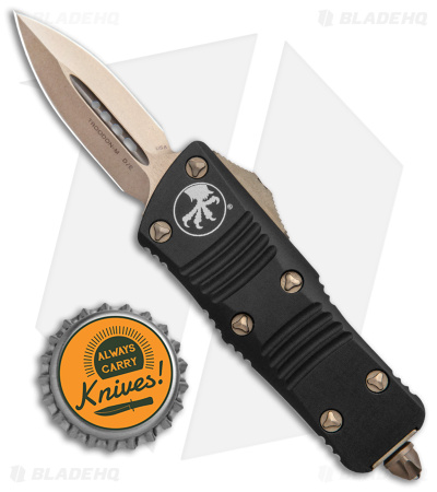 Microtech Troodon Mini D/E CA Legal OTF Automatic Knife Black (1.9" Bronze ) 