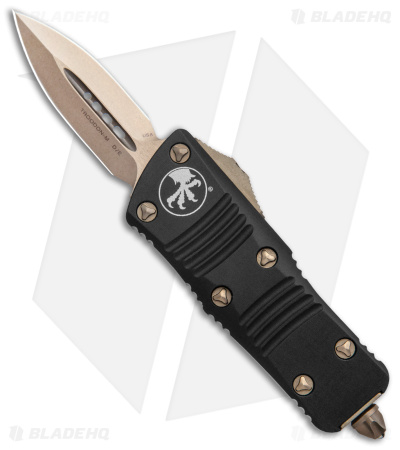 Microtech Troodon Mini D/E CA Legal OTF Automatic Knife Black (1.9" Bronze ) 