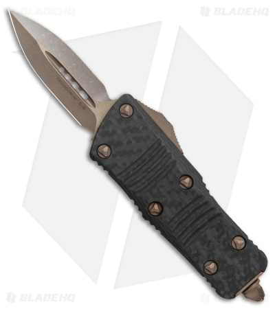Microtech Troodon Mini D/E CA Legal OTF Automatic Knife CF (1.9" Bronze AP) 