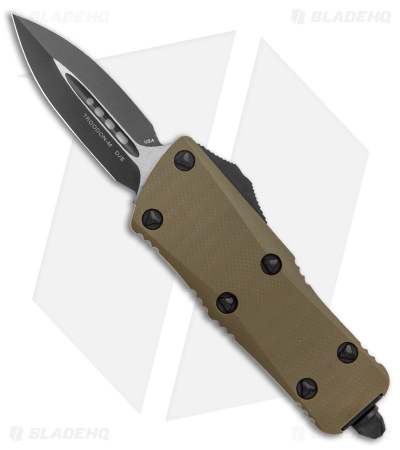 Microtech Troodon Mini D/E CA Legal OTF Auto Knife OD Green G-10 (1.9" Black) 