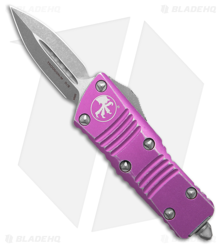 Microtech Troodon Mini D/E CA Legal OTF Auto Knife Distressed Voilet (1.9"AP)