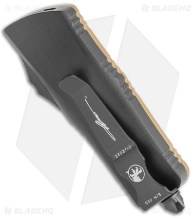 Microtech Troodon Mini Dagger CA Legal OTF Auto Knife SS Tan G-10 (1.9" Black) 