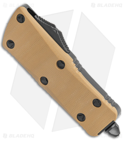 Microtech Troodon Mini Dagger CA Legal OTF Auto Knife SS Tan G-10 (1.9" Black) 