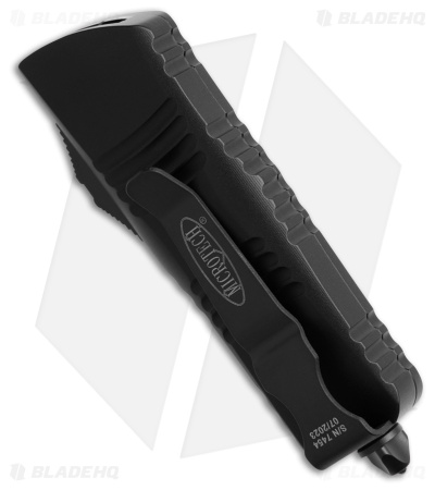 Microtech Troodon Mini D/E OTF Automatic Knife Black (1.9" Black Serr ) 238-3T