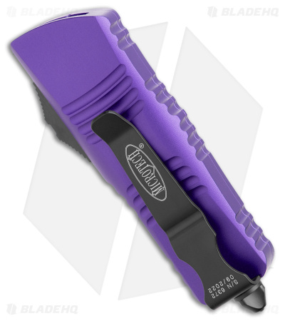 Microtech Troodon Mini D/E OTF Automatic Knife Purple Aluminum (1.9" Black)