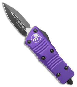 Microtech Troodon Mini D/E OTF Automatic Knife Purple Aluminum (1.9" Black)