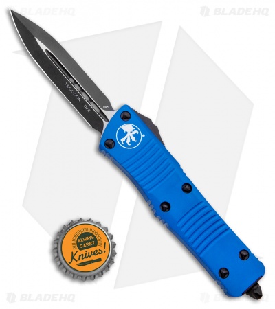 Microtech Troodon D/E OTF Automatic Knife Blue (3" Black) 138-1BL