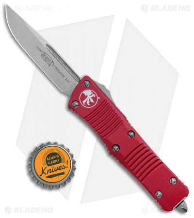 Microtech Troodon S/E OTF Automatic Knife Red (3" Stonewash) 139-10RD
