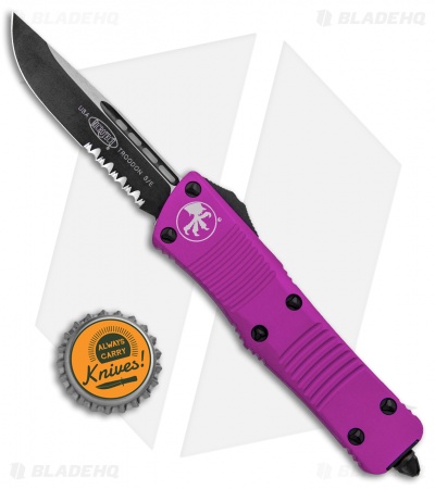 Microtech Troodon S/E OTF Automatic Knife Violet (3" Black Serr) 139-2VI
