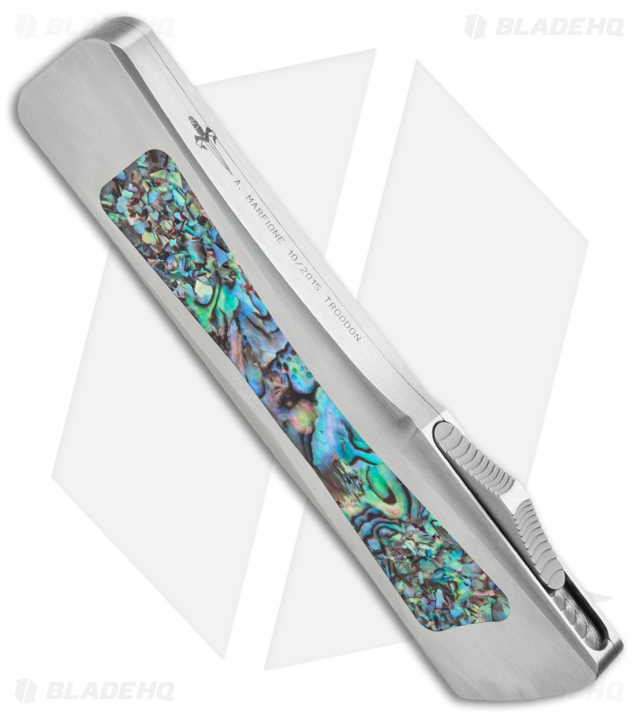 Marfione Custom Troodon OTF D/E Knife SS/Abalone (3" Mirror Polish)