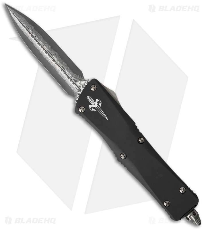Microtech Marfione Custom Troodon OTF Automatic Knife (Cowry-X San Mai Damascus)