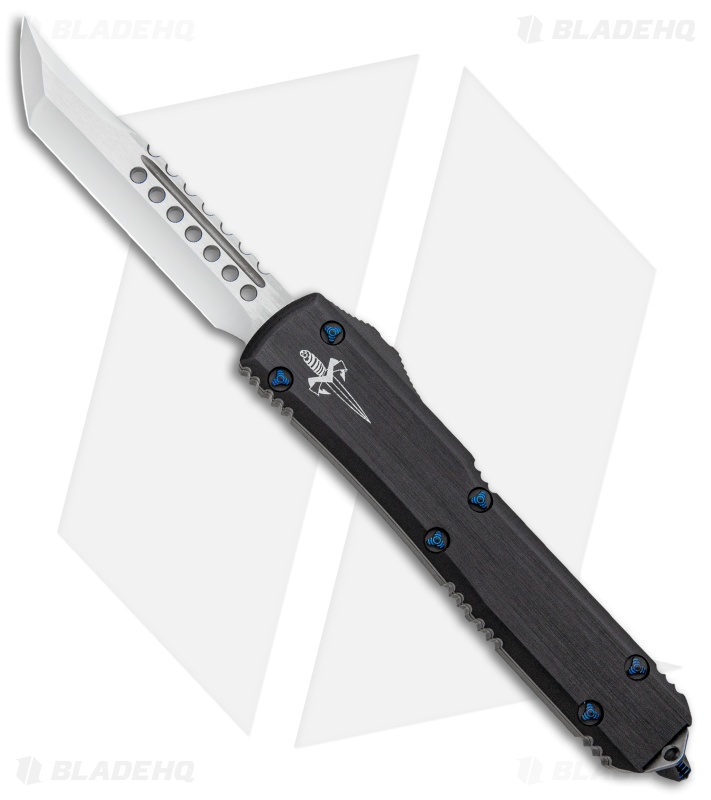 Marfione Custom Ultratech Hellhound Tanto OTF Knife Blue Ringed (3.4" Mirror)