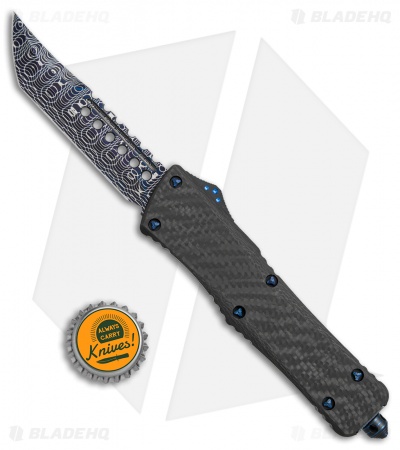 Microtech Combat Troodon Hellhound Tanto Carbon Fiber (3.4" Spiro Damascus)