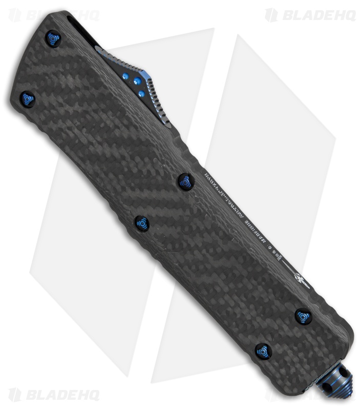 Microtech Combat Troodon Hellhound Tanto Carbon Fiber (3.4" Spiro Damascus)